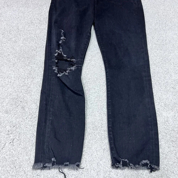 Abercrombie & Fitch Jeans Harper Low Rise Ankle Black Distressed Pockets Size 8 - Picture 8 of 11